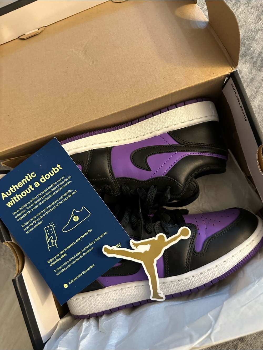 Youth Purple and Black High-Top Sneakers - Picture 8 of 10